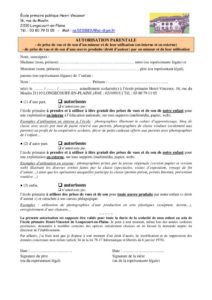 4 - Autorisation parentale photo et son (Longecourt - rentrée 2022)